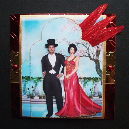 Romance on the Balcony - Art Deco Shaped by Jennifer (Jaye) Smith-Kirk