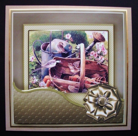 Vintage Birds in the Garden 8in x 8in Decoupage by Jennifer (Jaye) Smith-Kirk