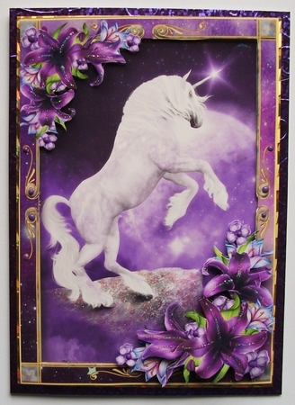 Rearing Unicorn & Dark Shadows Lilies by Jennifer (Jaye) Smith-Kirk