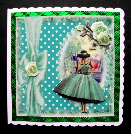 Grace in Teal with Decoupage by Jennifer (Jaye) Smith-Kirk