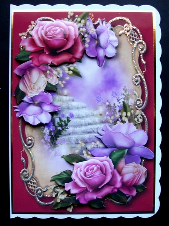 Beautiful Belle Roses Golden Scene by Jennifer (Jaye) Smith-Kirk