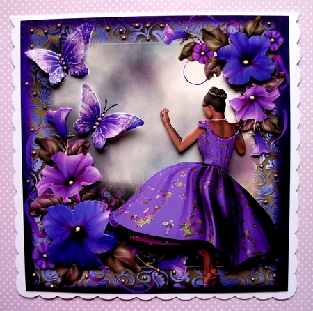 The Purple Silk Dress Card Front Kit by Jennifer (Jaye) Smith-Kirk