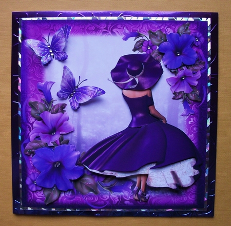 Purple Petunia Beauty Card Front Kit by Jennifer (Jaye) Smith-Kirk