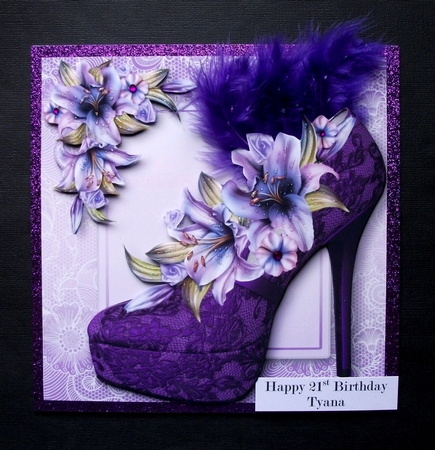 Stunning Shoes Lacey Square - the Monaco - Purple Lilies by Jennifer (Jaye) Smith-Kirk