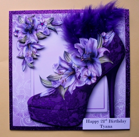 Stunning Shoes Lacey Square - the Monaco - Purple Lilies by Jennifer (Jaye) Smith-Kirk