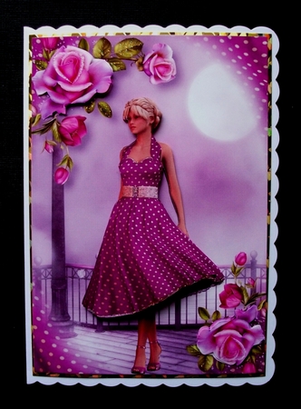 Purple Polka Dot Dress & Romantica Roses by Jennifer (Jaye) Smith-Kirk
