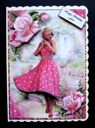 Pink Hearts Dress & Pretty Pink Roses by Jennifer (Jaye) Smith-Kirk
