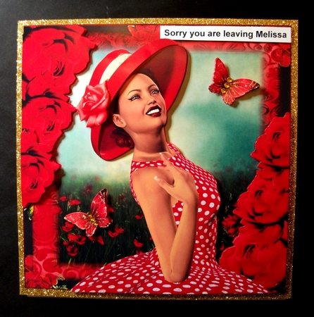 Retro Polka Dot Red Dress Beauty Card Front Kit by Jennifer (Jaye) Smith-Kirk