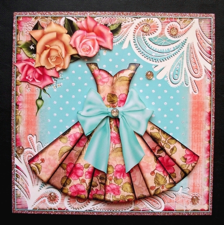 Shabby Chic Floral Dress Card Front Kit by Jennifer (Jaye) Smith-Kirk