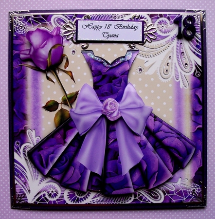Gorgeous Purple Roses Paper Dress Card Kit by Jennifer (Jaye) Smith-Kirk