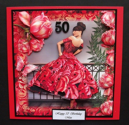 Gorgeous Rosie Red Dress Card Front Kit by Jennifer (Jaye) Smith-Kirk