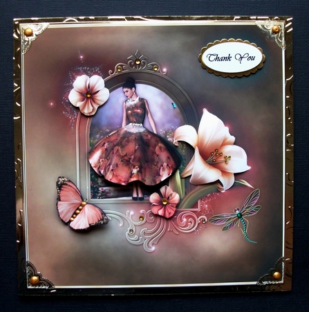 A Lily Dream Square Card Front with Step by Step by Jennifer (Jaye) Smith-Kirk