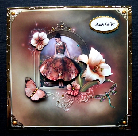 A Lily Dream Square Card Front with Step by Step by Jennifer (Jaye) Smith-Kirk