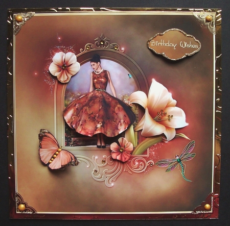 A Lily Dream Square Card Front with Step by Step by Jennifer (Jaye) Smith-Kirk