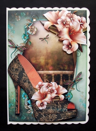 Stunning Shoe with Lilies + Decoupage by Jennifer (Jaye) Smith-Kirk