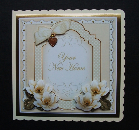 Cream Magnolia New Home Fancy 7in Decoupage Topper by Jennifer (Jaye) Smith-Kirk