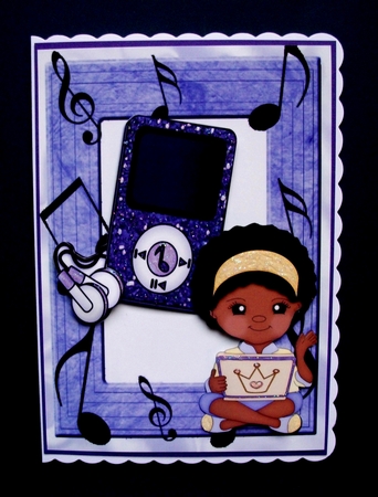 Ethnic Birthday Girl with Her Laptop and Mp3 Player by Jennifer (Jaye) Smith-Kirk