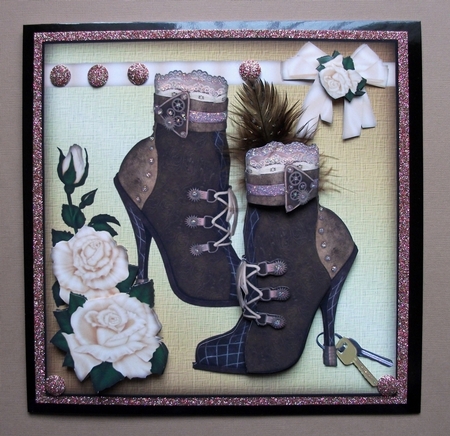 Lacey Boot with Roses Mk by Jennifer (Jaye) Smith-Kirk