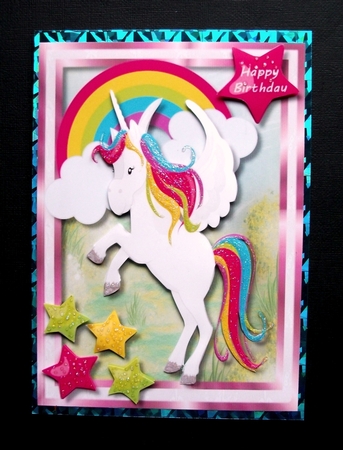 Lovely Whirte Unicorn and Rainbow by Jennifer (Jaye) Smith-Kirk