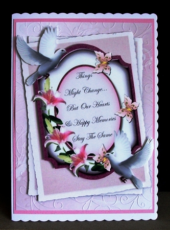 A Pretty Lily Sympathy Plaque with Doves A4 by Jennifer (Jaye) Smith-Kirk