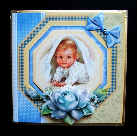 Porcelain Rose Baby Boy Card Front Kit by Jennifer (Jaye) Smith-Kirk