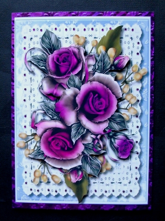 Beautiful Lilac Roses with Birthday Verse  by Jennifer (Jaye) Smith-Kirk