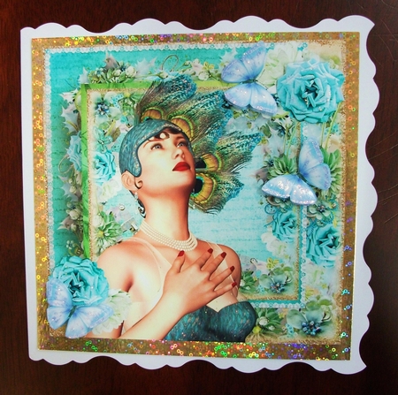 Blue Deco 8x8 Card Topper by Jennifer (Jaye) Smith-Kirk