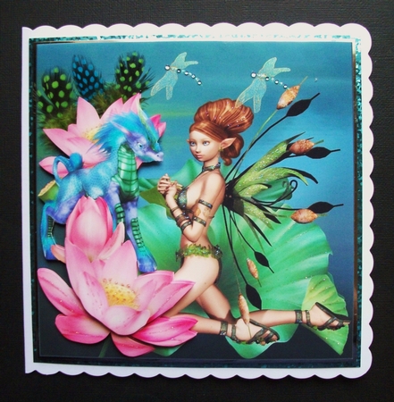 Lotus Sea Fairy Topper with Decoupage by Jennifer (Jaye) Smith-Kirk