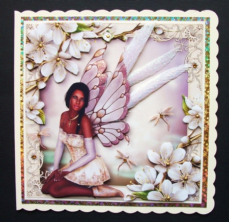 Beautiful Cherry Blossom Fairy 8x8 Quick Topper by Jennifer (Jaye) Smith-Kirk