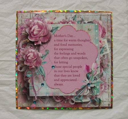 Mother's Day Thoughts 7x7 Card with Decoupage by Jennifer (Jaye) Smith-Kirk