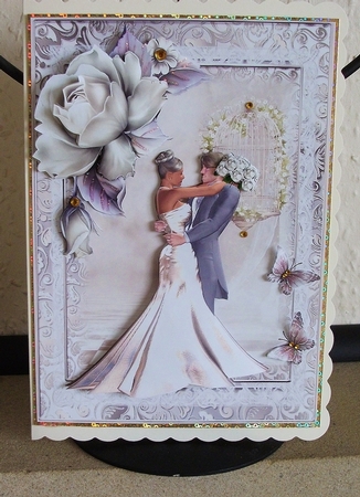 The Bride and Groom A5 Topper with Decoupage by Jennifer (Jaye) Smith-Kirk