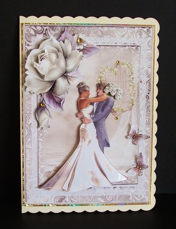 The Bride and Groom A5 Topper with Decoupage by Jennifer (Jaye) Smith-Kirk