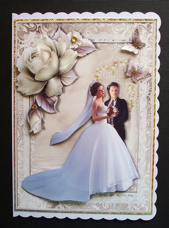 The Bride and Groom A5 Topper Dark Hair by Jennifer (Jaye) Smith-Kirk