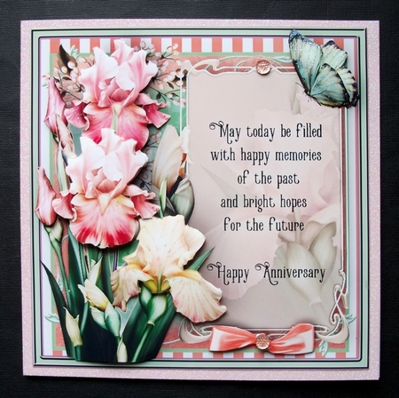 Anniversary Blush Iris Card Front Kit by Jennifer (Jaye) Smith-Kirk