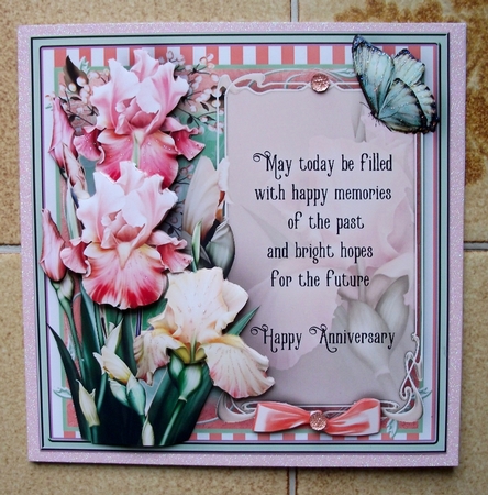 Anniversary Blush Iris Card Front Kit by Jennifer (Jaye) Smith-Kirk