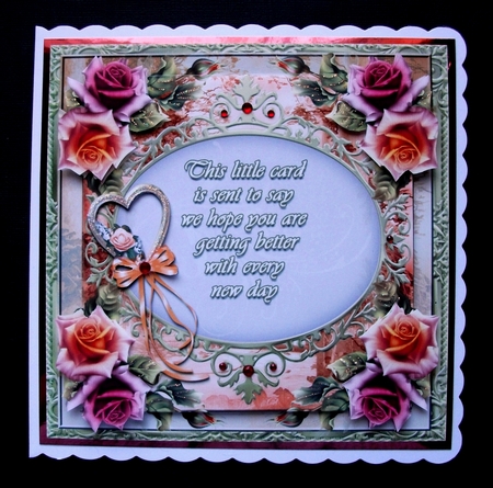 Beautiful Rose Verse Card Front Kit-  Get Well #1 by Jennifer (Jaye) Smith-Kirk