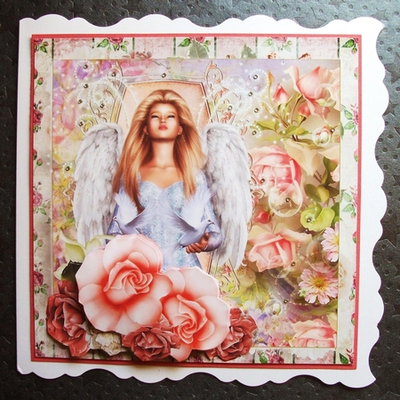 Rose Garden Angel Topper with Decoupage by Jennifer (Jaye) Smith-Kirk