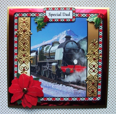 Winter Train Square card by Jennifer (Jaye) Smith-Kirk