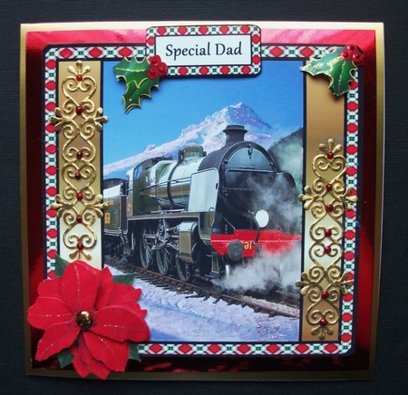 Winter Train Square card by Jennifer (Jaye) Smith-Kirk