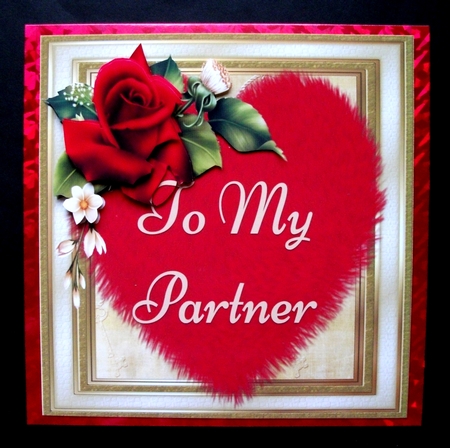 To My Partner Valentine Love Heart 8x8 by Jennifer (Jaye) Smith-Kirk