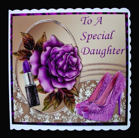 Pretty rose with purple shoes and lipstick for a DAUGHTER 8x8 by Jennifer (Jaye) Smith-Kirk
