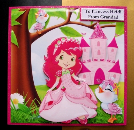 Pretty princess with castle and little birds 8x8 by Jennifer (Jaye) Smith-Kirk
