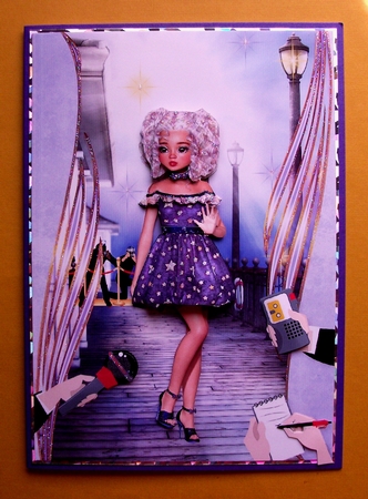 Sweet Little No Paparazzi A5 Card Front & Decoupage by Jennifer (Jaye) Smith-Kirk