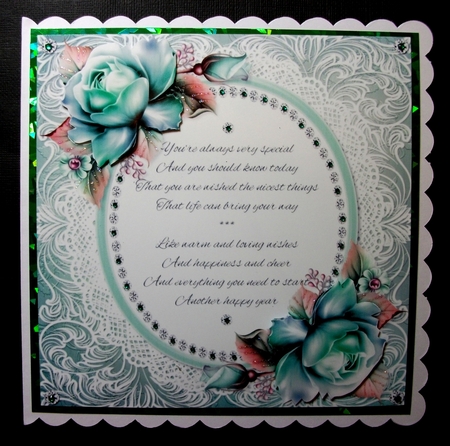 Birthday Verse Floral Green by Jennifer (Jaye) Smith-Kirk