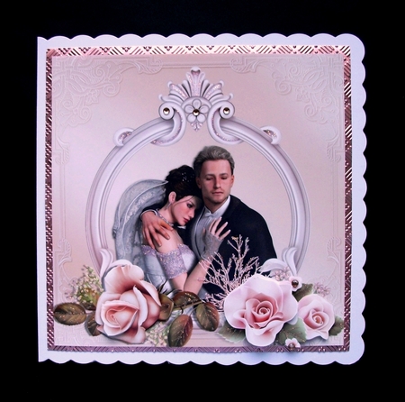 8x8 Caucasian Wedding or Anniversary Card by Jennifer (Jaye) Smith-Kirk