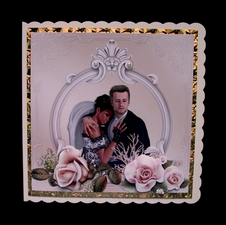 8x8 Mixed Race Wedding or Anniversary Card by Jennifer (Jaye) Smith-Kirk