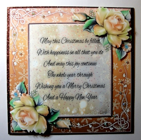 Golden Christmas Verse 8x8  by Jennifer (Jaye) Smith-Kirk