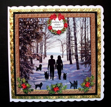 LOVELY COUPLE & THEIR DOGS AT CHRISTMAS WALKING THE DOGS 2 with pick & mix dogs by Jennifer (Jaye) Smith-Kirk