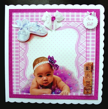 TICKLED PINK 2 MODERN LOOK NEW BABY SHEET WITH SENTIMENTS by Jennifer (Jaye) Smith-Kirk
