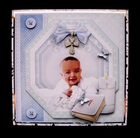 Baby Boy Mixed Race Christening Card Front Kit by Jennifer (Jaye) Smith-Kirk